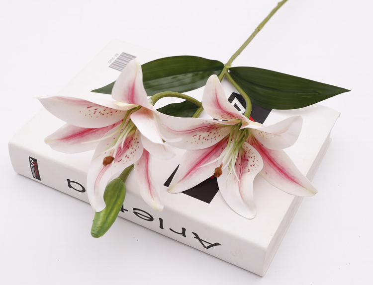 仿真花—3头3D胶片百合