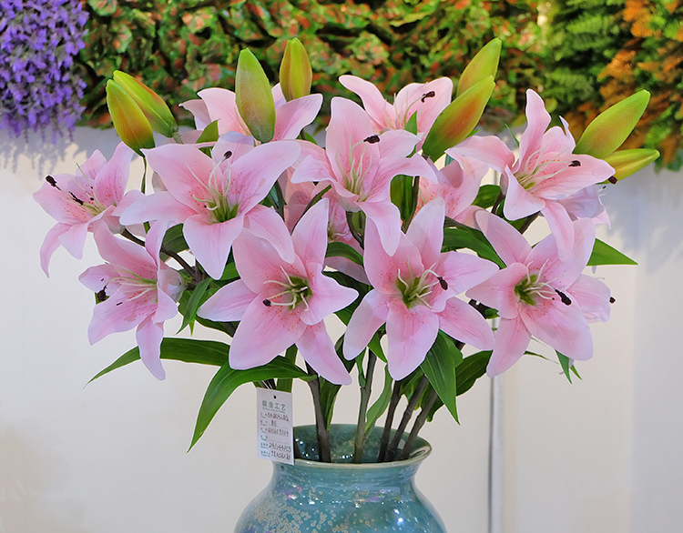 仿真把花—3头胶片虎兰百合